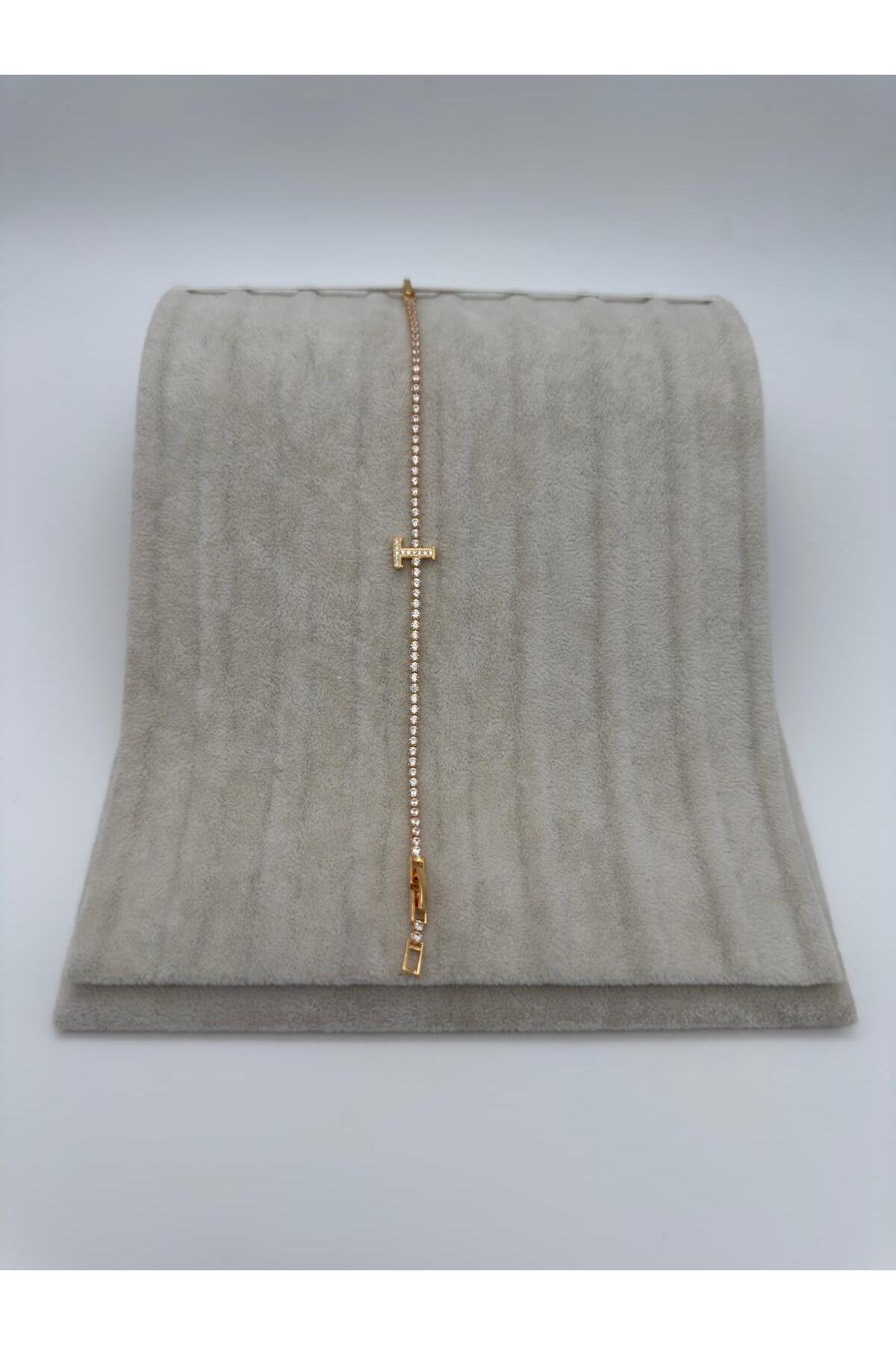 Gold Kaplama Su Yolu Harfli Bileklik