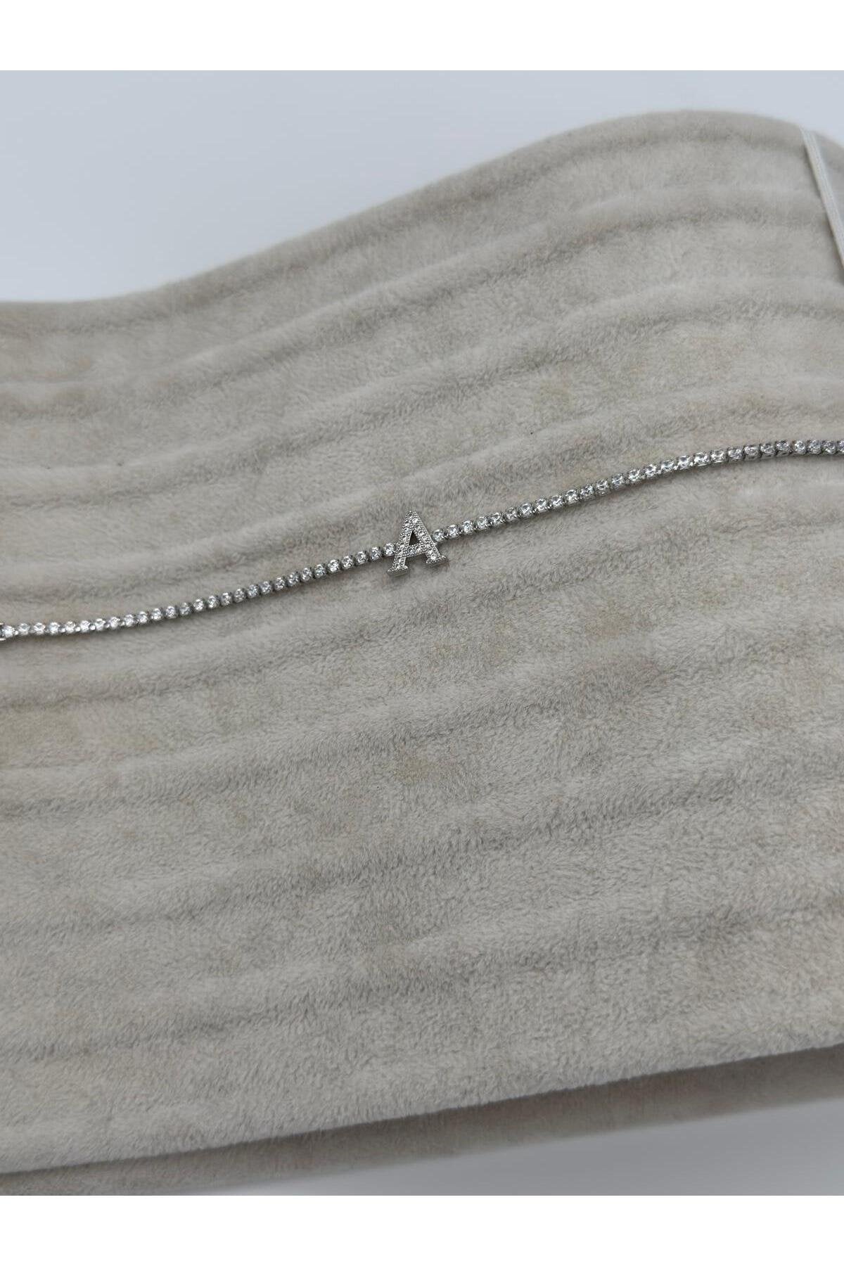 Gümüş Kaplama Su Yolu Harfli Bileklik