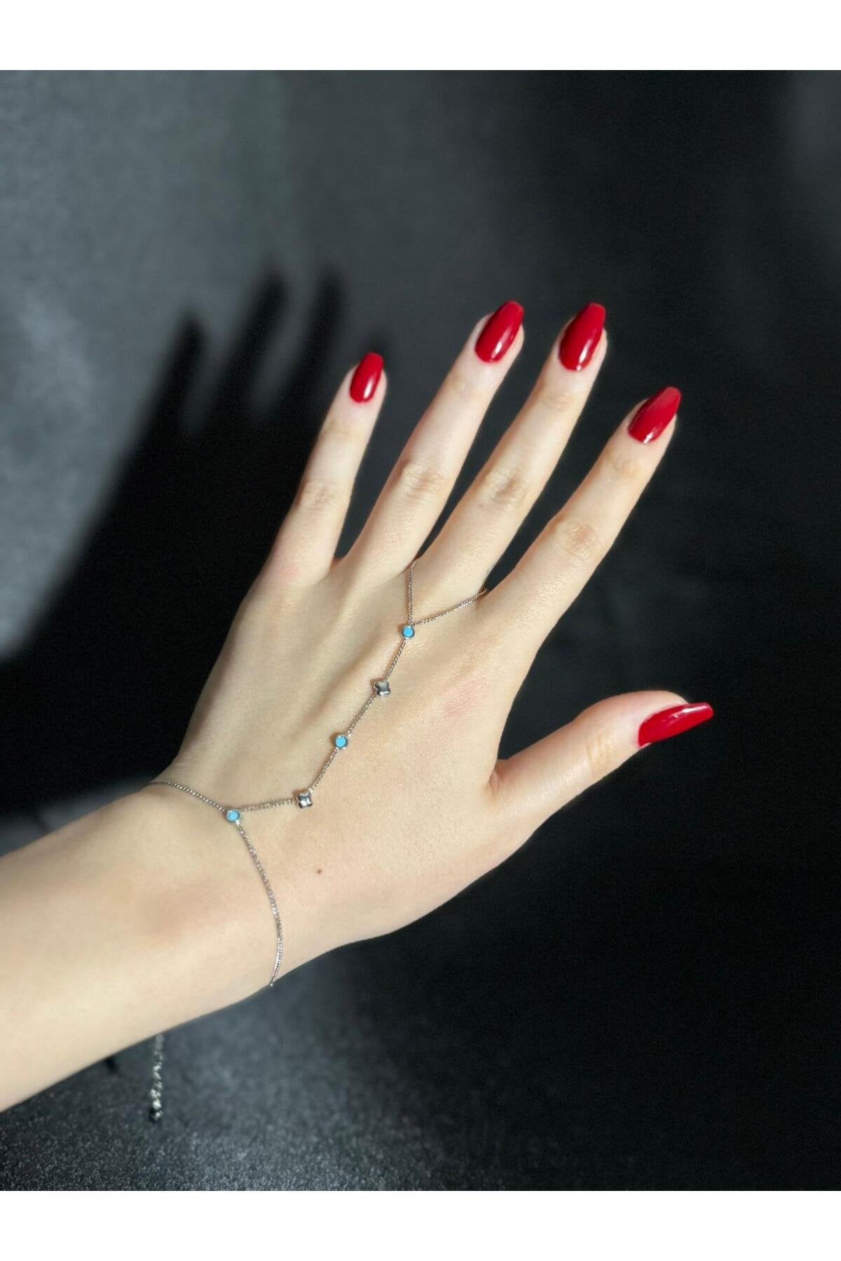 Mavi Taşlı Minimal Gümüş Şahmeran