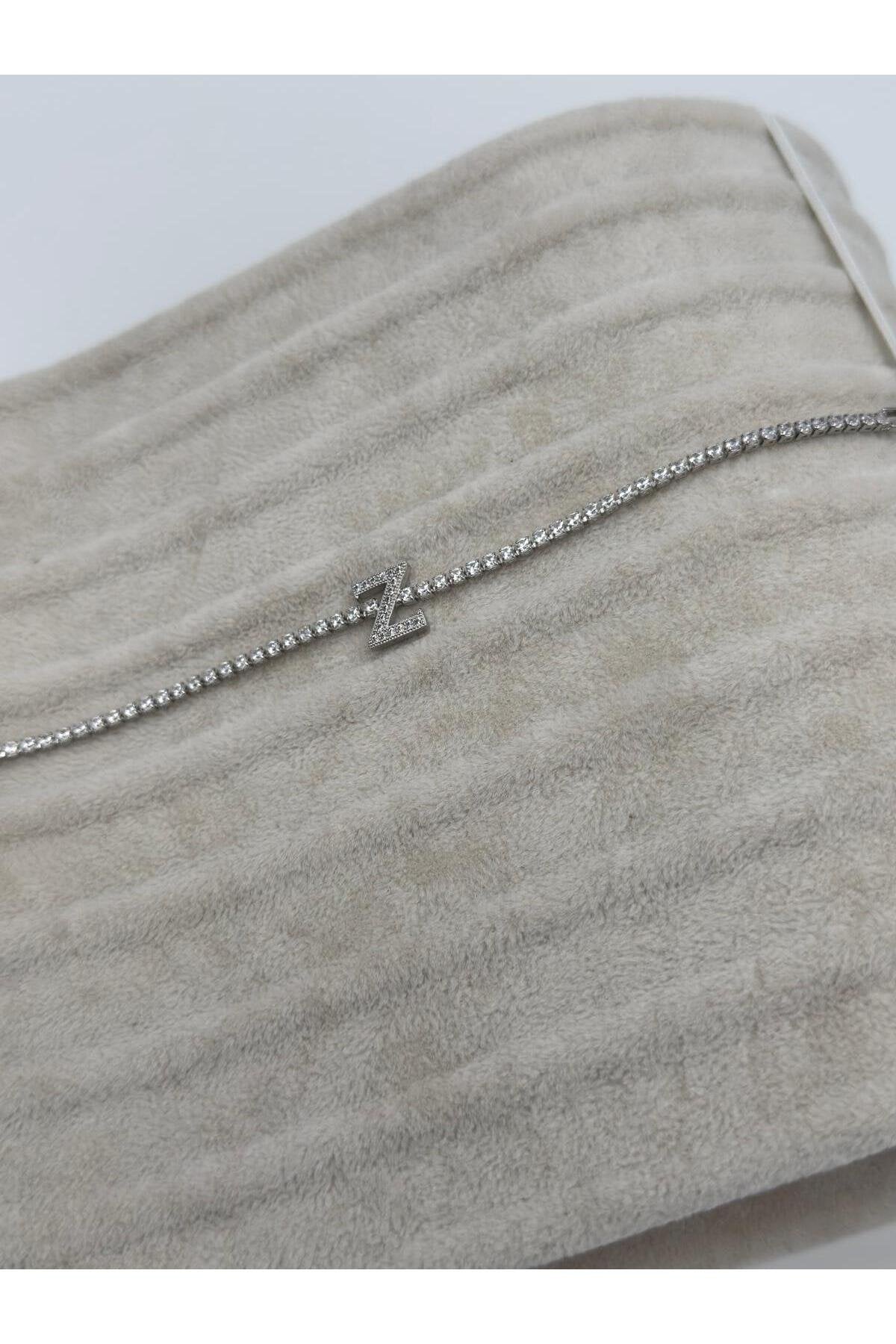 Gümüş Kaplama Su Yolu Harfli Bileklik