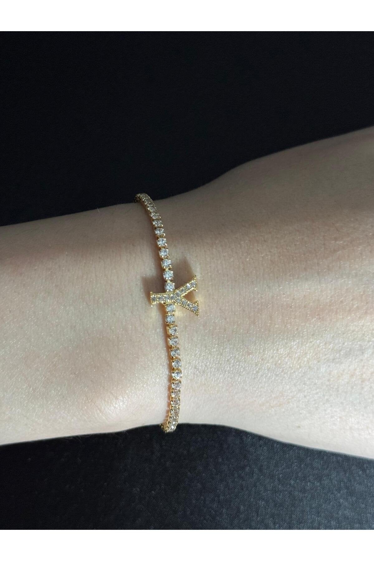 Gold Kaplama Su Yolu Harfli Bileklik