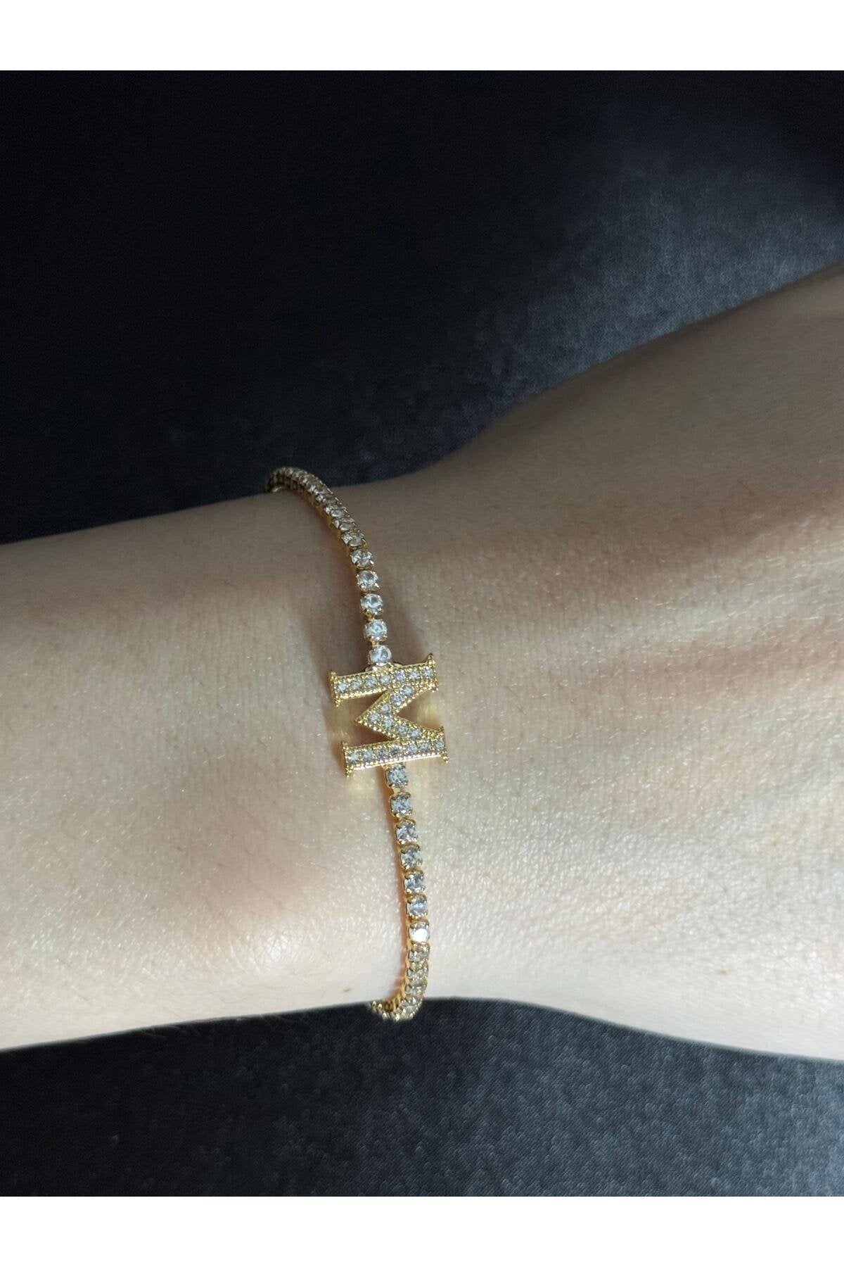 Gold Kaplama Su Yolu Harfli Bileklik
