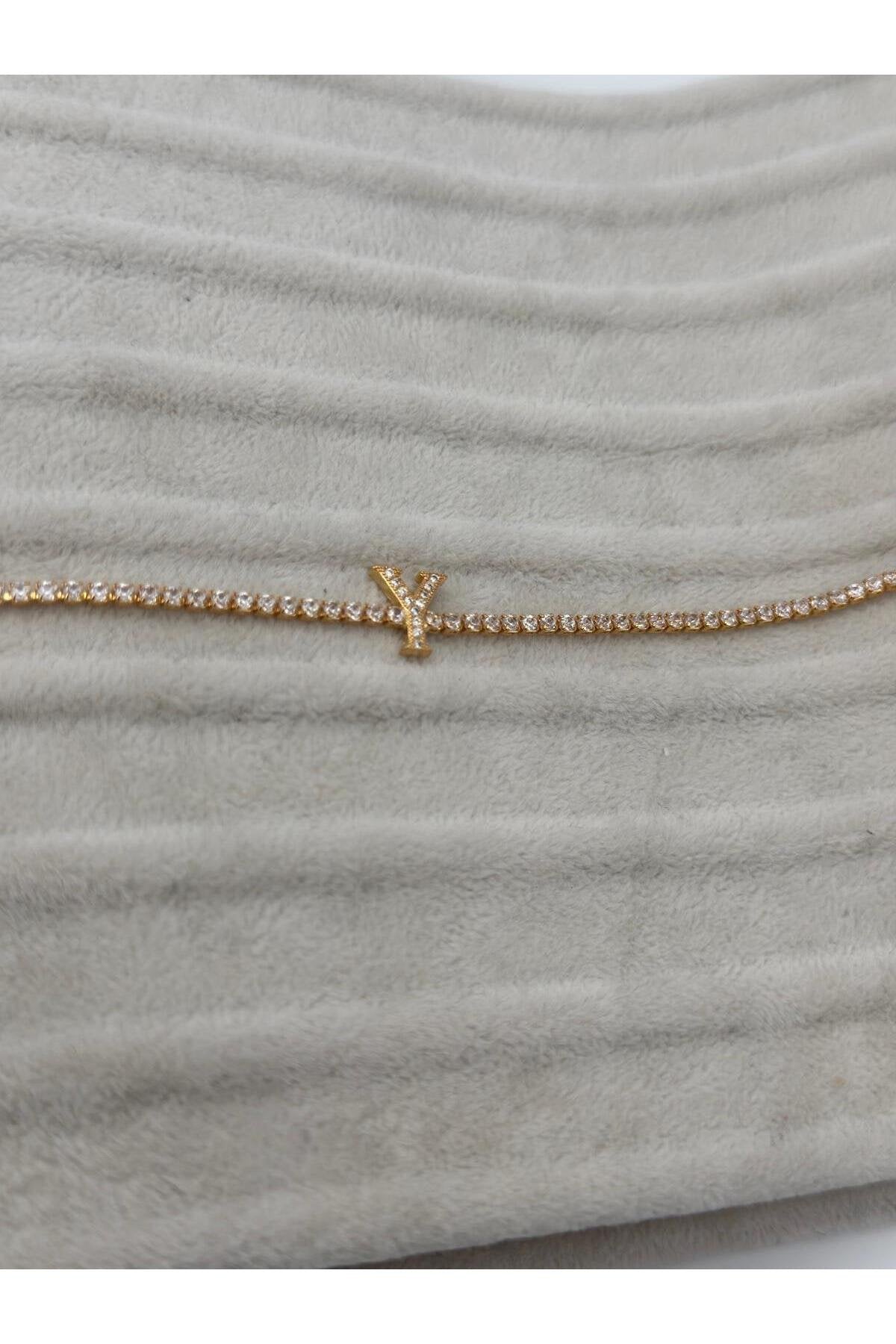 Gold Kaplama Su Yolu Harfli Bileklik