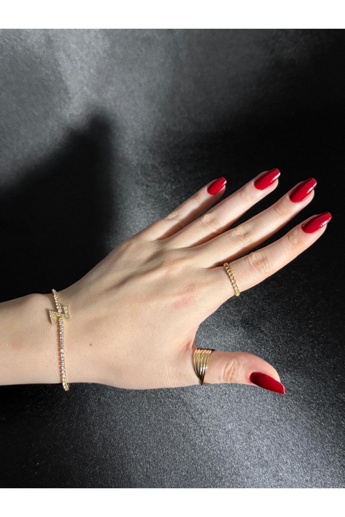 Gold Kaplama Su Yolu Harfli Bileklik