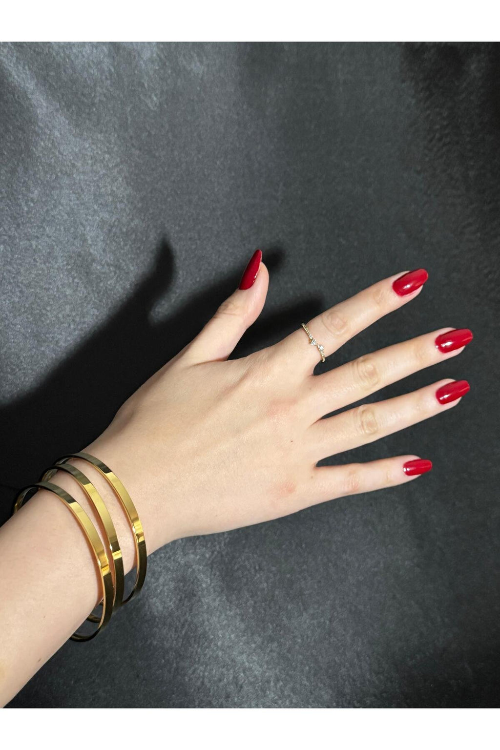 3'lü Kalın Ajda 22 Ayar Gold Kaplama Paslanmaz Çelik