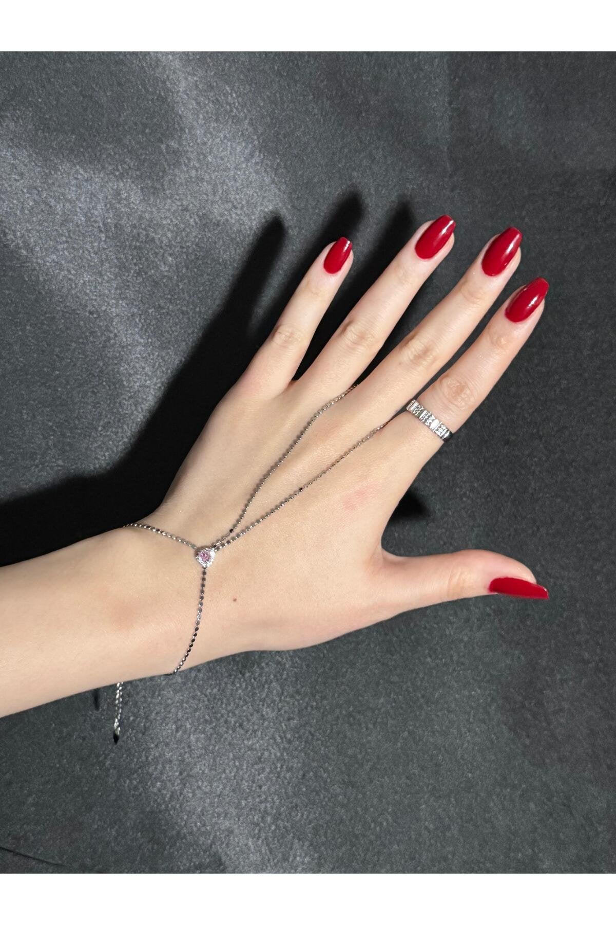 Pembe Taş Detaylı Zarif Ayarlanabilir Şahmeran