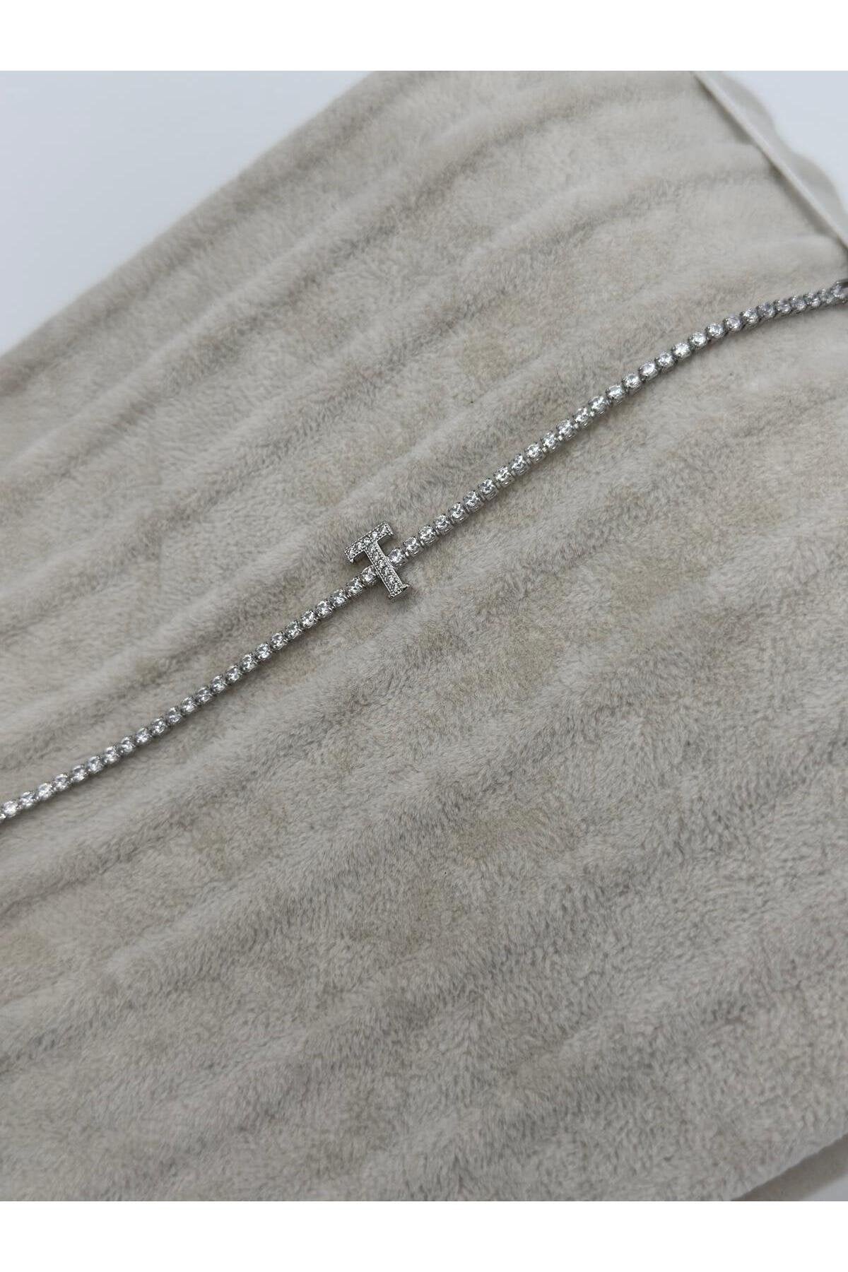 Gümüş Kaplama Su Yolu Harfli Bileklik