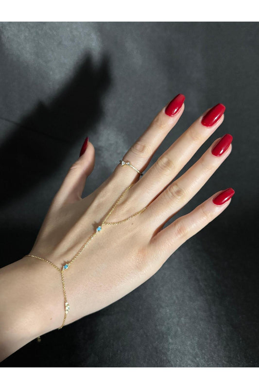 Altın Kaplama Mavi Taşlı Şahmeran